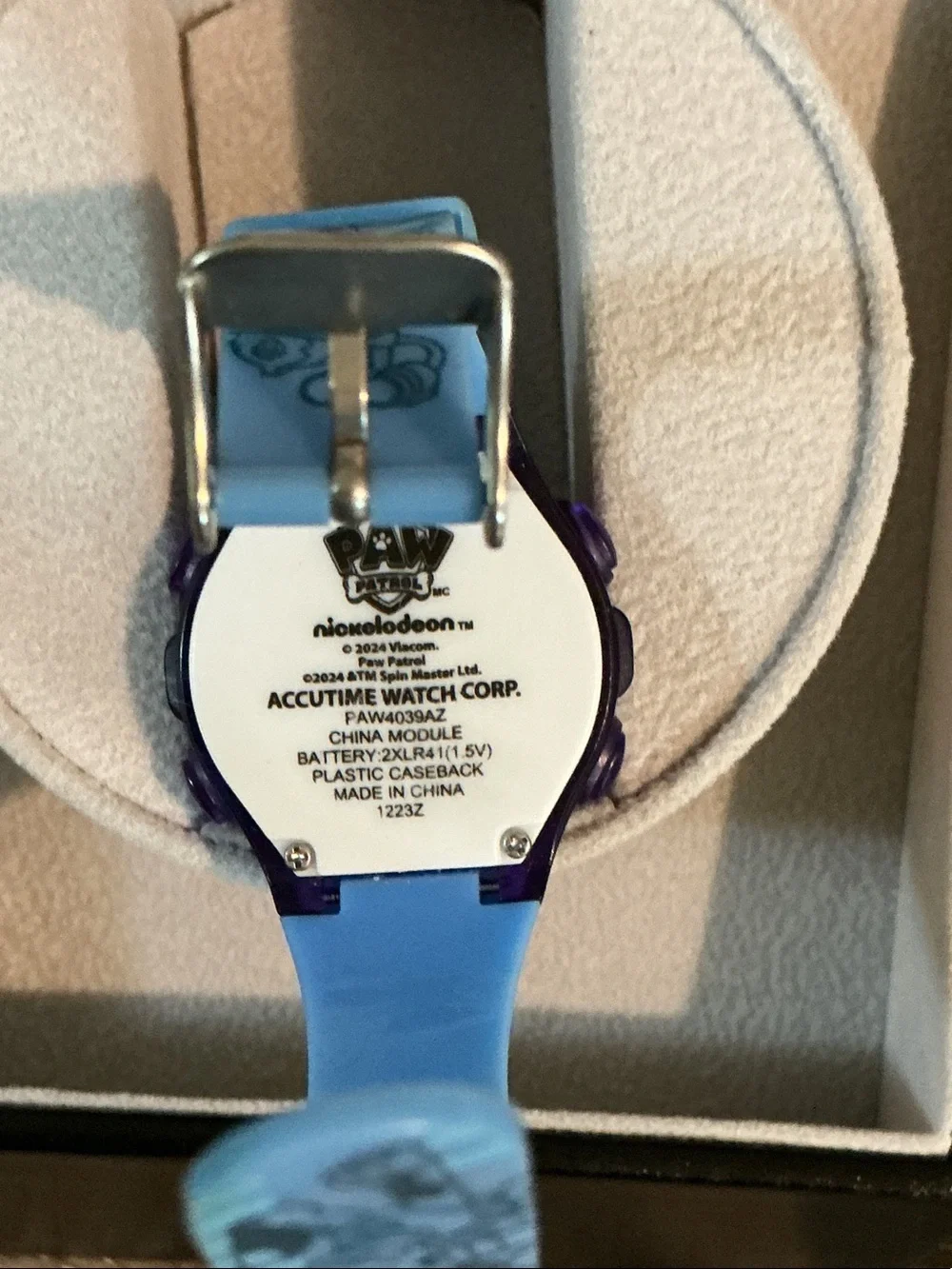 PAW PATROL Nickelodeon Kids Digital Watch - Purple and Light Blue Strap 7” Max